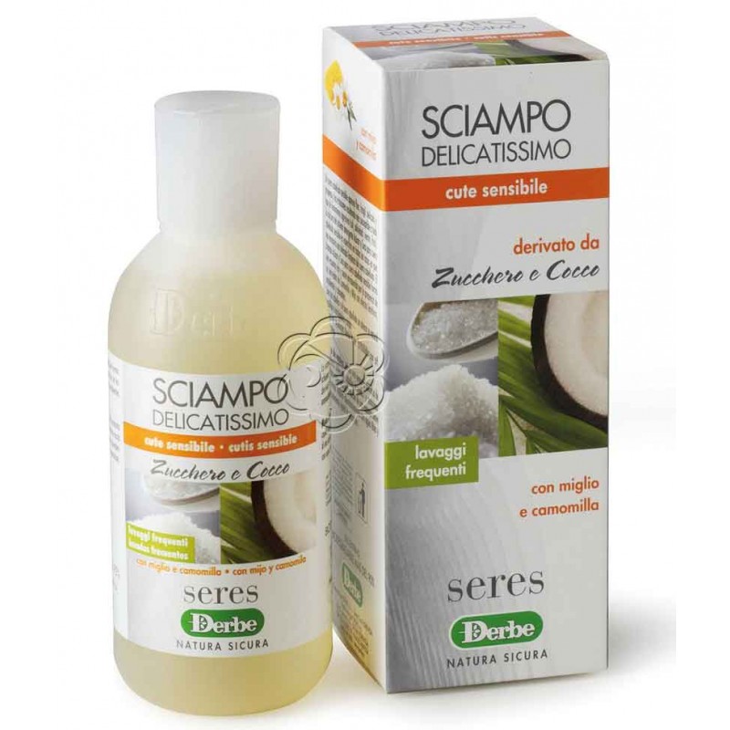 Seres shampoo zucchero e cocco Cute Sensibile - Lavaggi Frequenti (200 ml) - Seres Derbe - Detergenti Delicati