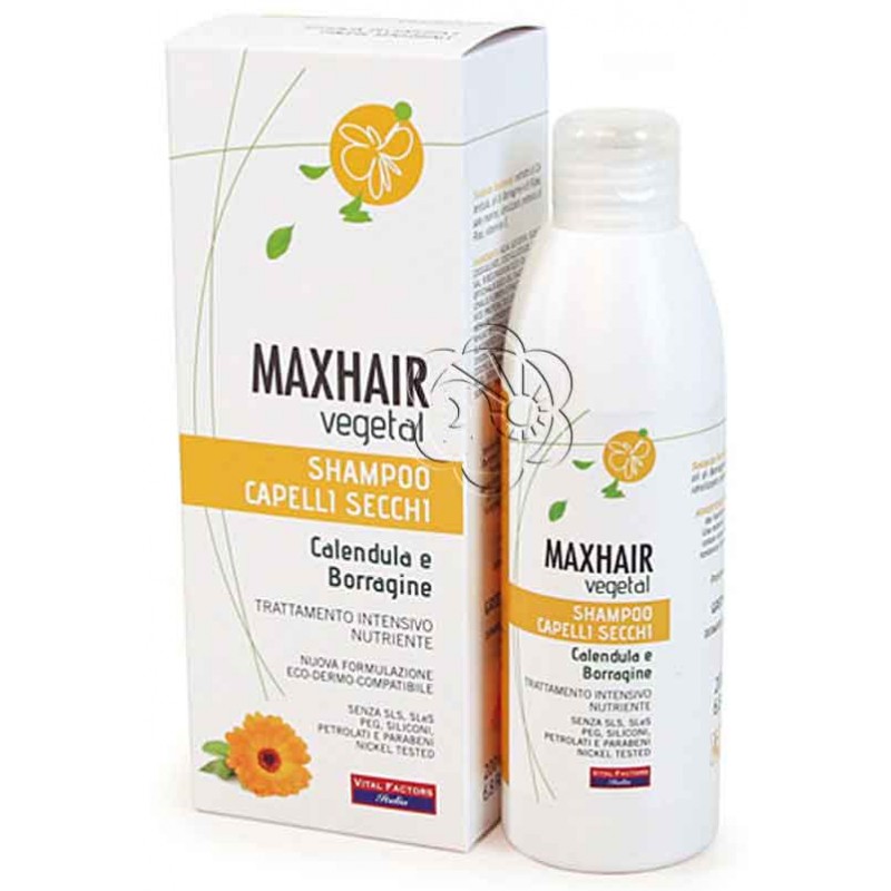 Shampoo Capelli Secchi MaxHair (200 ml) Vital Factors - Detergenti Delicati