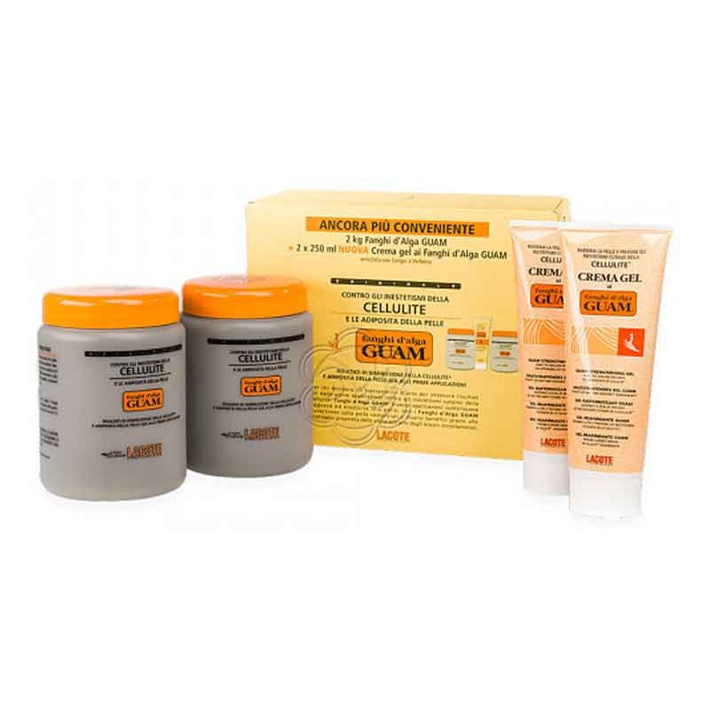 Fanghi Alga Guam Doppia Convenienza (2 Fanghi da 1 kg + 2 Creme Gel da 250 ml) - Guam Lacote - Fanghi Anticellulite Fanghi Alga Guam Doppia Convenienza (2 Fanghi da 1 kg + 2 Creme Gel da 250 ml) - Guam Lacote - Fanghi Anticellulite
