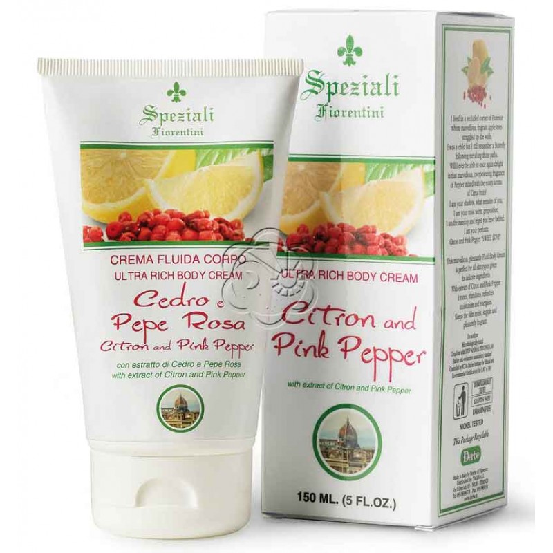 Crema Corpo Cedro & Pepe Rosa (150 ml) Derbe Speziali Fiorentini - Regali Crema Corpo Cedro & Pepe Rosa (150 ml) Derbe Speziali Fiorentini - Regali