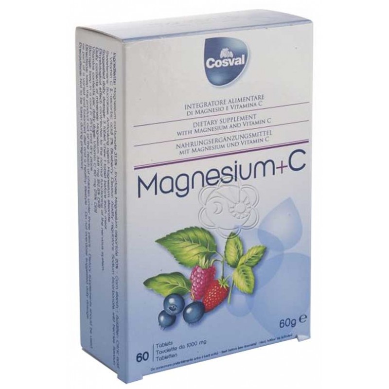 Magnesium + C (60 Tavolette Masticabili) Cosval - Vitamine Magnesium + C (60 Tavolette Masticabili) Cosval - Vitamine