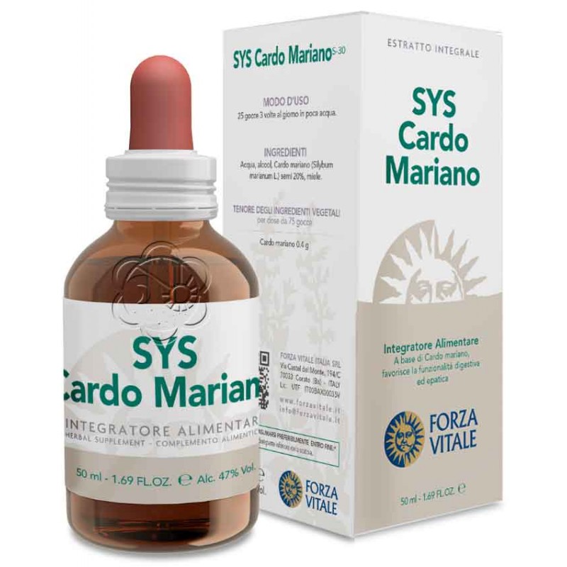 Sys Cardo Mariano 50 ml (Silybum marianum) Forza Vitale - Tinture Madri - Steatosi Epatica, Erbe Fegato
