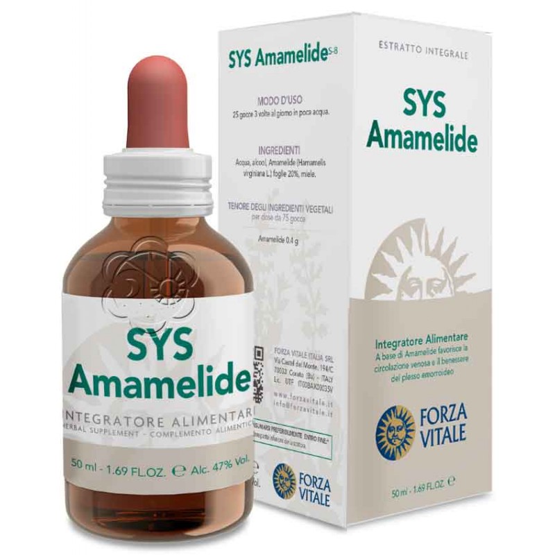Sys Amamelide 50 ml (Hamamelis virginiana) Forza Vitale - Tinture Madri - Vene, Varici Sys Amamelide 50 ml (Hamamelis virginiana) Forza Vitale - Tinture Madri - Vene, Varici