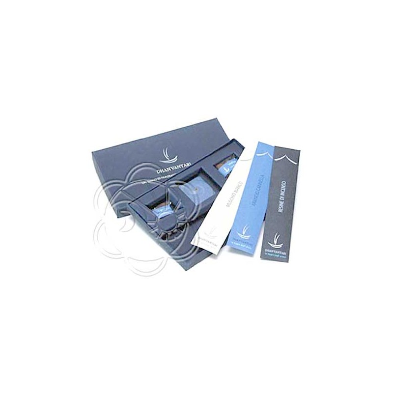 Confezione Regalo Incensi e Resine (Colore Grigio) Dhanvantari - Natale Confezione Regalo Incensi e Resine (Colore Grigio) Dhanvantari - Natale