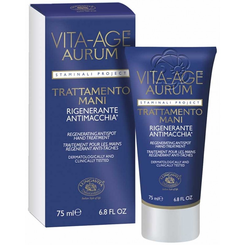 Trattamento Mani Rigenerante Antimacchia Vita Age Aurum (75 ml) Bottega di Lungavita - Macchie delle Mani Trattamento Mani Rigenerante Antimacchia Vita Age Aurum (75 ml) Bottega di Lungavita - Macchie delle Mani