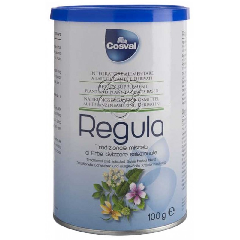 Regula - Miscela di Erbe Svizzere Finemente Triturate (Barattolo da 100 g) Cosval - Intestino Pigro Regula - Miscela di Erbe Svizzere Finemente Triturate (Barattolo da 100 g) Cosval - Intestino Pigro