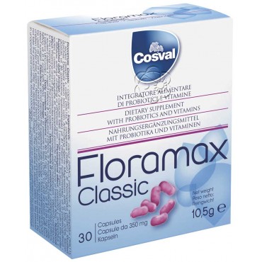 Floramax - Fermenti Lattici + Vitamine (20 Capsule da 350 mg) - Cosval - Ripristinare la Flora Batterica Intestinale