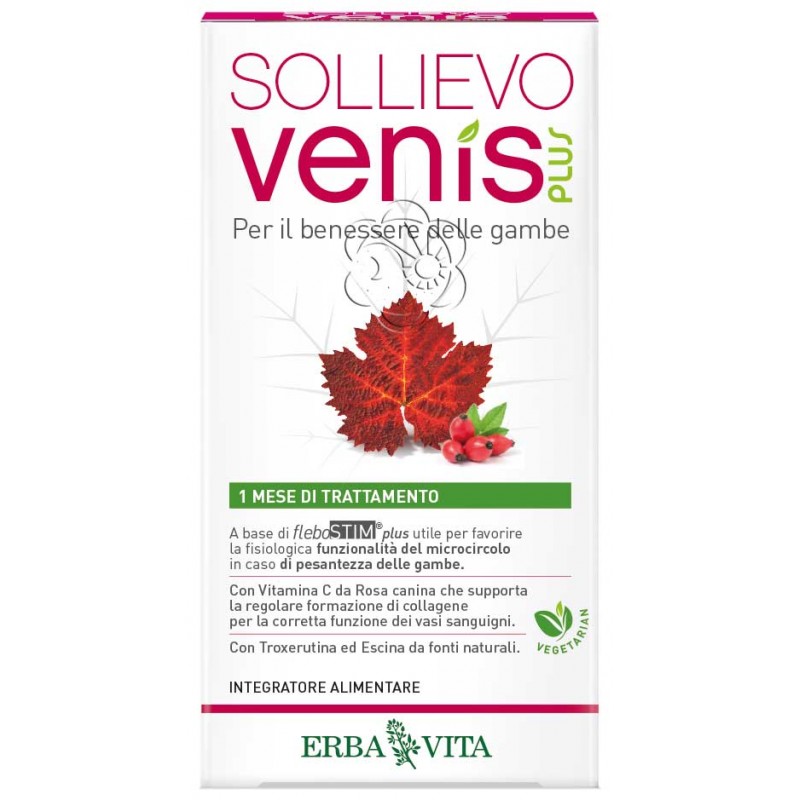 Venis Sollievo Capsule (60 Capsule) Erba Vita - Vene Venis Sollievo Capsule (60 Capsule) Erba Vita - Vene