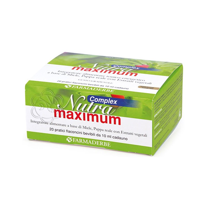 Nutra Maximum Complex Flaconcini (20 x 10 ml) Farmaderbe - Energia Fisica e Mentale Nutra Maximum Complex Flaconcini (20 x 10 ml) Farmaderbe - Energia Fisica e Mentale