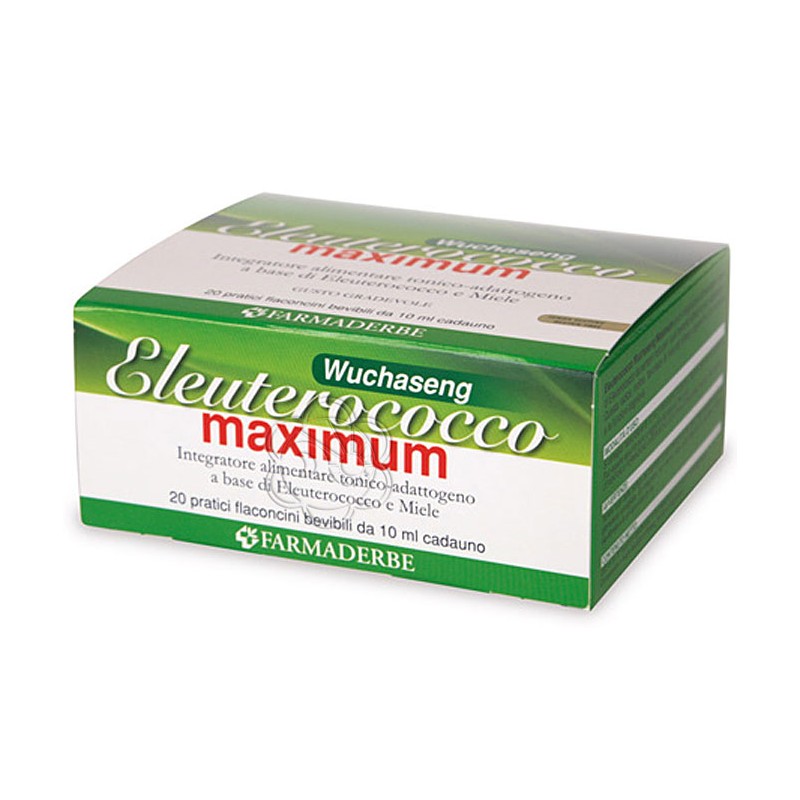 Eleuterococco Maximum Wuchaseng Flaconcini (20 x 10 ml) Farmaderbe - Energia Fisica e Mentale Eleuterococco Maximum Wuchaseng Flaconcini (20 x 10 ml) Farmaderbe - Energia Fisica e Mentale