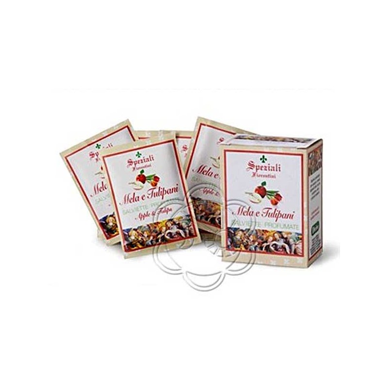 Salviette Profumate Mela & Tulipani (8 Salviette) Derbe Speziali Fiorentini - Salviette Detergenti Salviette Profumate Mela & Tulipani (8 Salviette) Derbe Speziali Fiorentini - Salviette Detergenti