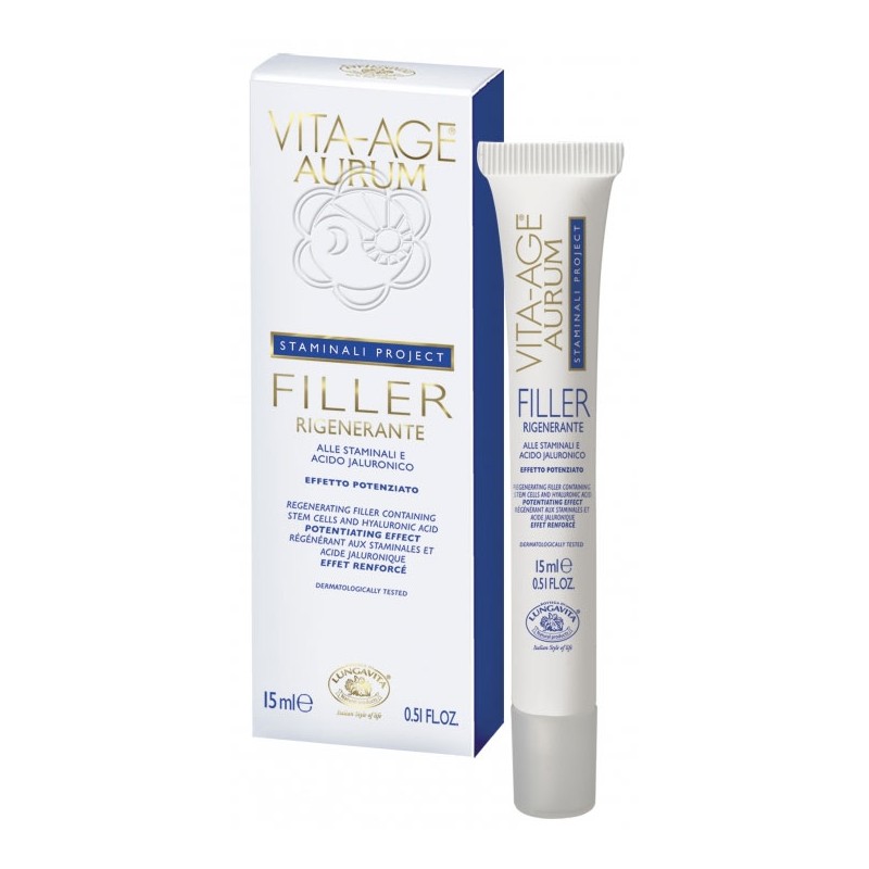 Filler Rigenerante alle Staminali e Acido Jaluronico Vita Age Aurum (15 ml) Bottega di Lungavita Filler Rigenerante alle Staminali e Acido Jaluronico Vita Age Aurum (15 ml) Bottega di Lungavita