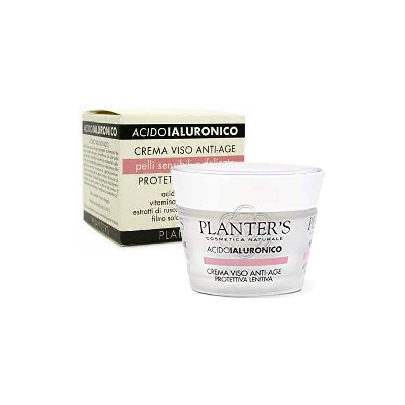Crema Viso Protettiva Acido Ialuronico Pelli Sensibili e Delicate (50 ml) Planters - Cosmesi Vegetale
