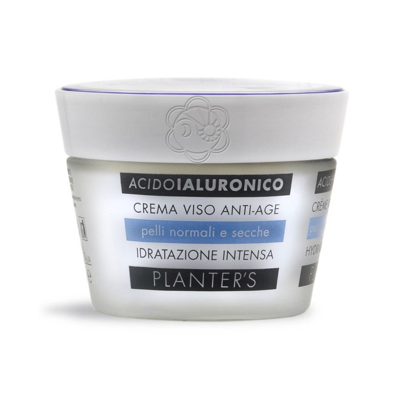 Crema Viso Idratante Acido Ialuronico Pelli Normali e Secche (50 ml) Planters - Cosmesi Vegetale