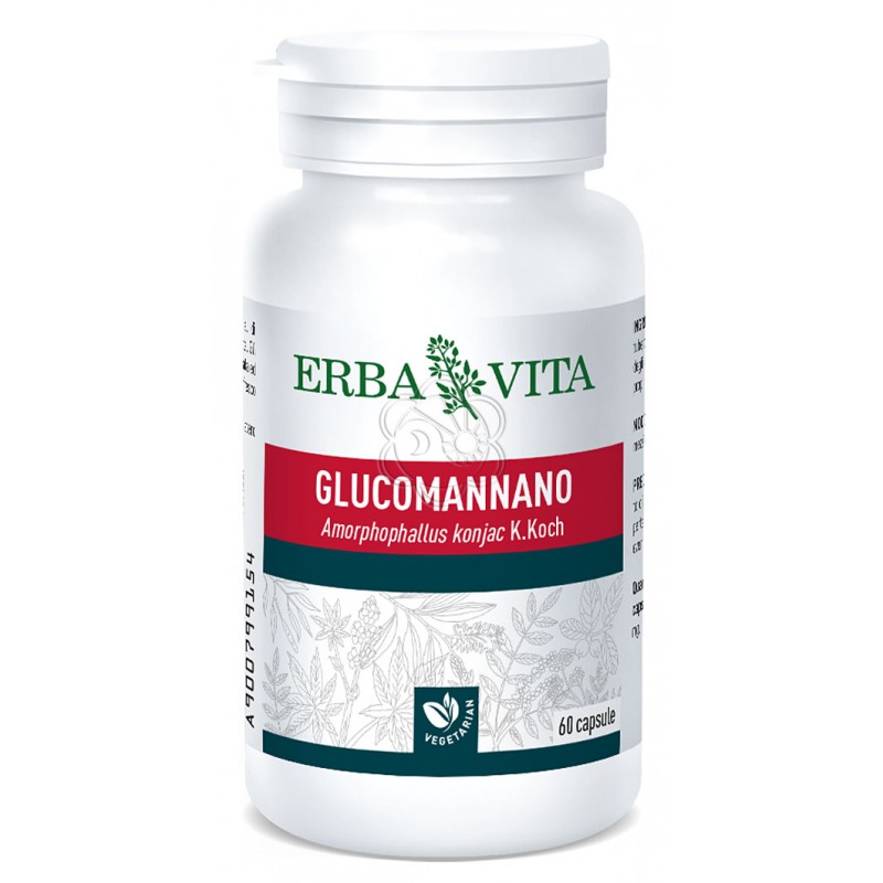 Glucomannano (60 Capsule) Erba Vita - Sazianti, Antifame Glucomannano (60 Capsule) Erba Vita - Sazianti, Antifame