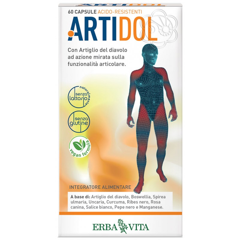 Artidol (60 Capsule Acido Resistenti) Erba Vita - Mal di Schiena, Dolori Articolari Artidol (60 Capsule Acido Resistenti) Erba Vita - Mal di Schiena, Dolori Articolari