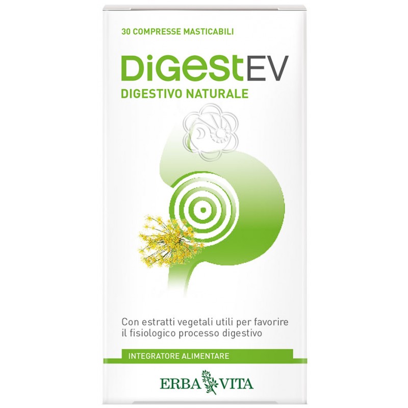 Digest EV (30 Compresse Masticabili) Erba Vita - Digestione Lenta