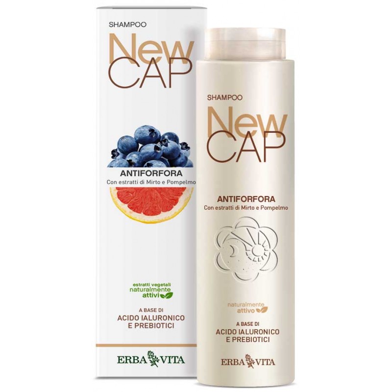 Shampoo Antiforfora Purificante e Rinfrescante NewCAP (200 ml) Erba Vita - Forfora Grassa, Forfora Secca