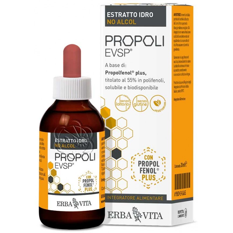 Propoli Estratto Idro No Alcol evsp (30 ml) Erba Vita - Estratto Acquoso di Propoli Propoli Estratto Idro No Alcol evsp (30 ml) Erba Vita - Estratto Acquoso di Propoli