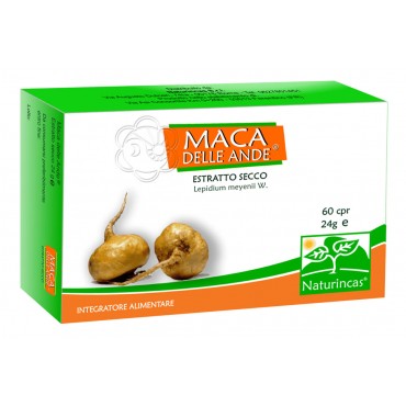 Maca delle Ande (60 compresse da 400 mg di Estratto Secco) Naturincas - Afrodisiaci, Tonici Ricostituenti