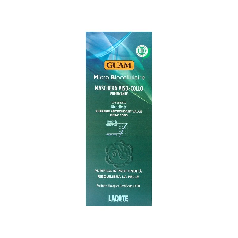 Maschera Viso-Collo Purificante Bio (75 ml) Guam Lacote - Maschere Viso Maschera Viso-Collo Purificante Bio (75 ml) Guam Lacote - Maschere Viso