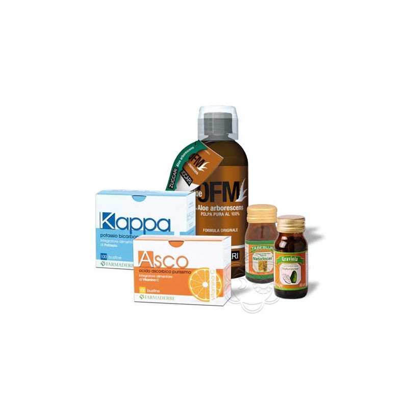 Kit Graviola Difese e Cellule Sane (Graviola + Tabebuja + Aloe arborescens + Ascorbato di Potassio) Erboristeria Dulcamara Kit Graviola Difese e Cellule Sane (Graviola + Tabebuja + Aloe arborescens + Ascorbato di Potassio) Erboristeria Dulcamara